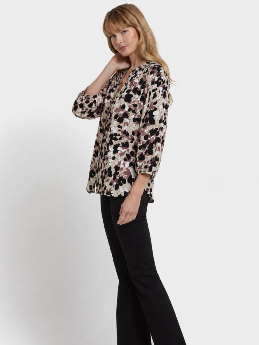 NWT, NYDJ's Pintuck Blouse Women's, Floral Design, XXS